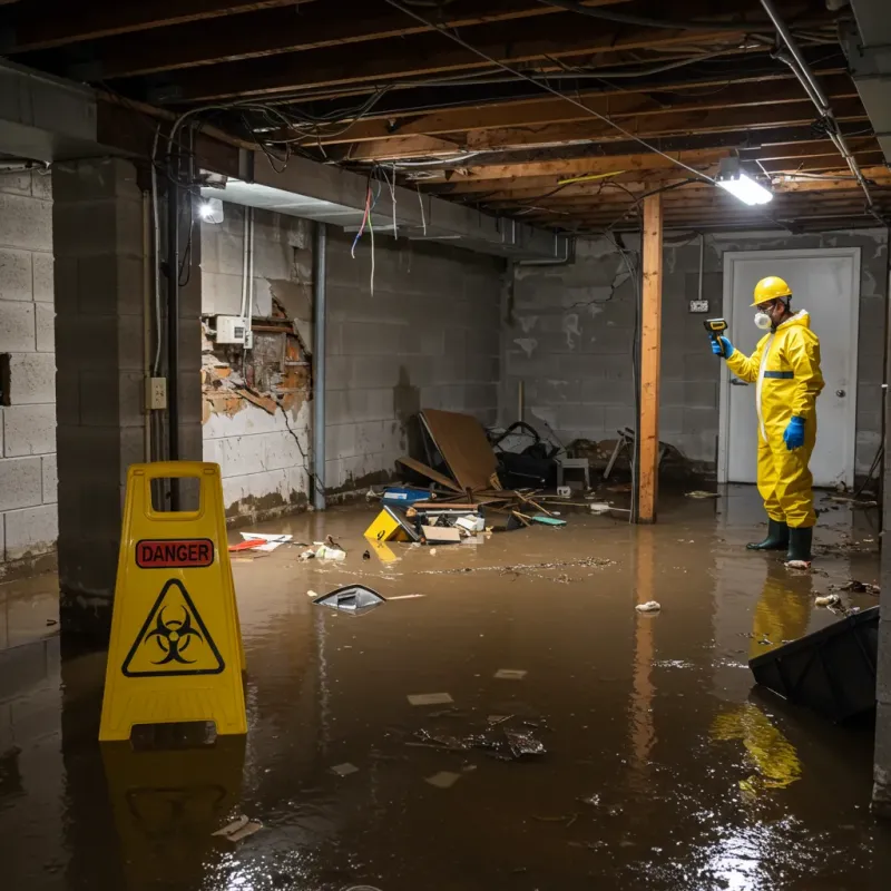 Flooded Basement Electrical Hazard in Morris, OK Property